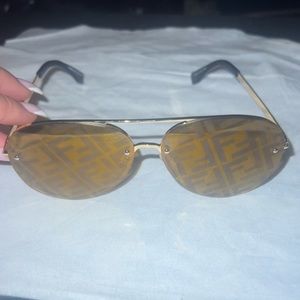F mono aviator gold sunglasses